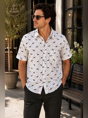 RJC Rebel James & Charli Chameleon Print Viscose Shirt Men’s L